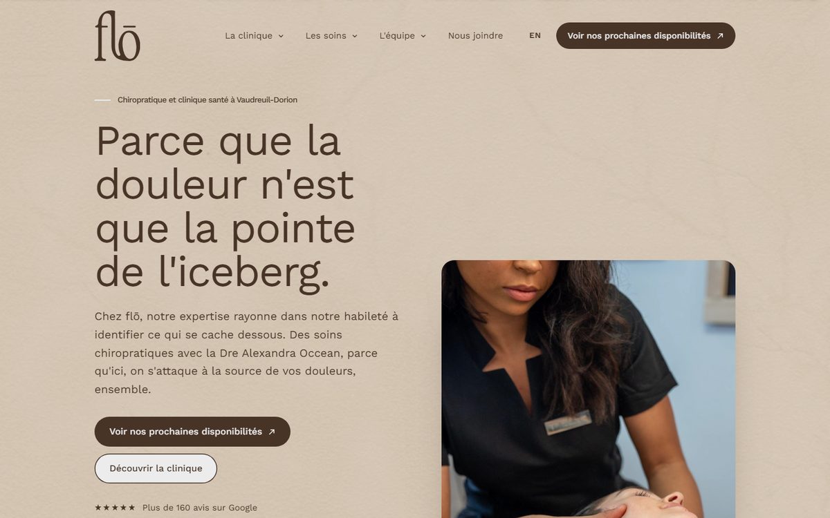 The flō clinique santé homepage